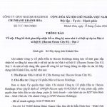 THÔNG BÁO: Về việc Công bố thời gian tiếp nhận hồ sơ đăng ký mua nhà ở xã hội tại dự án Nhà ở xã hội 01 (Hacom Ocean City 01) – Đợt 3